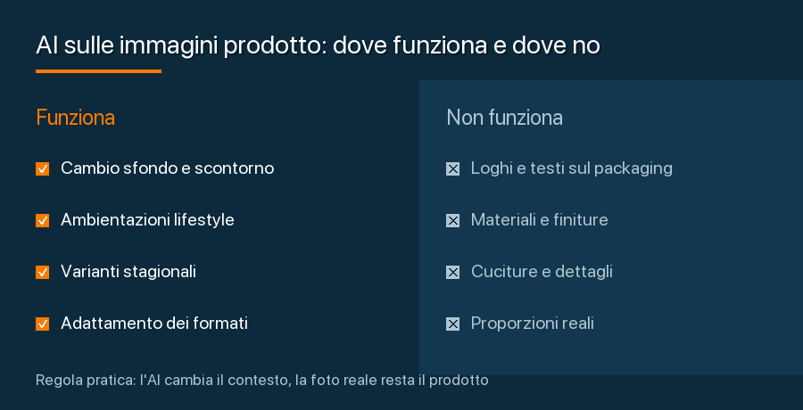 Confronto tra usi efficaci e inefficaci delle immagini prodotto AI